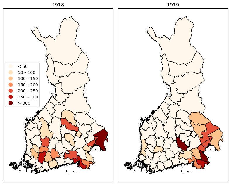 Incidence of Variola for every 100 000 inhabitants